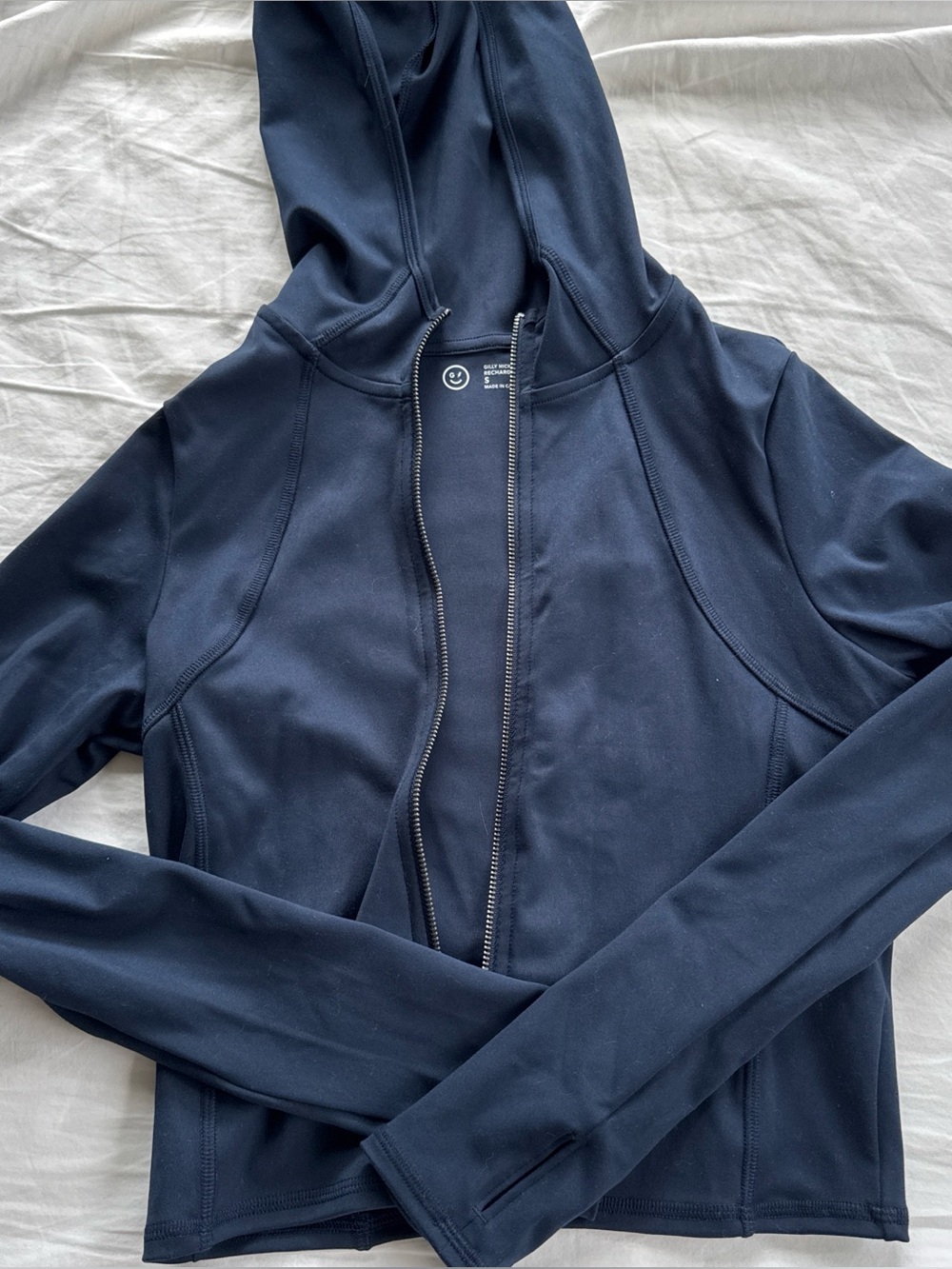 Gilly Hicks navy blue athletic zip up jacket